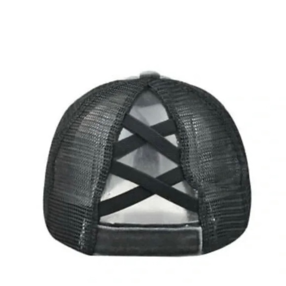 Distressed Yellowstone Ponytail Ball Cap - Picture 2 of 3